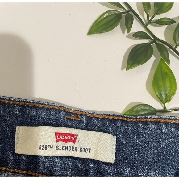 Levis 526 Slender Bootcut Jeans 6M Womens Mid-Rise Dark Wash Stretch Denim - Picture 6 of 12